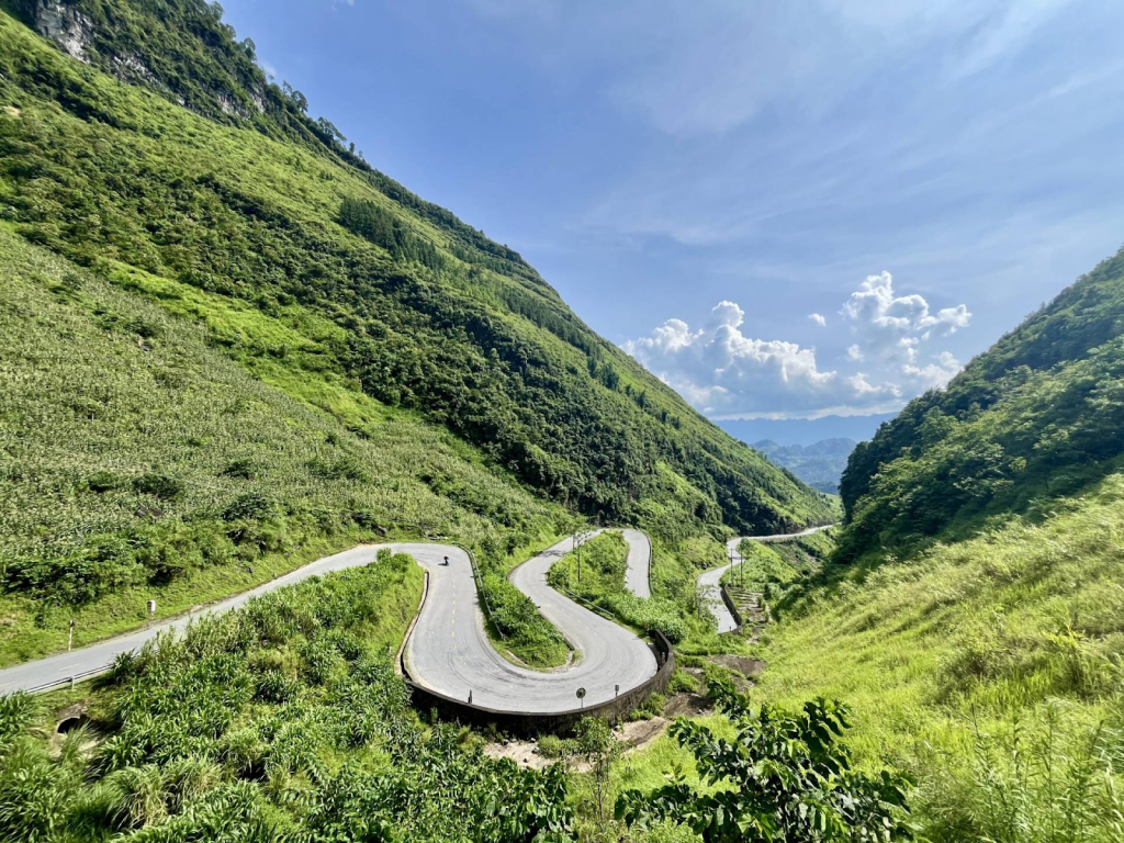Jeep crossing mountain pass on the Ha Giang Loop Jeep Tour by QT