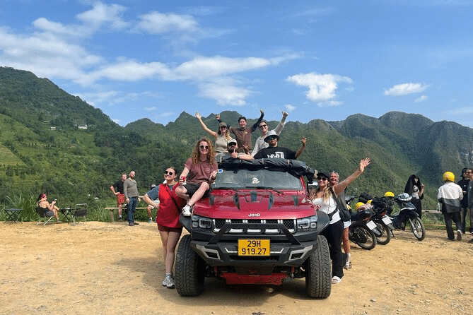 Traveler enjoying scenic comfort and local encounters on a Private Ha Giang Jeep Tour